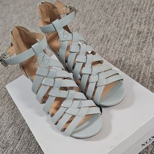 XOXO Women's Light Blue Strappy Sandals
